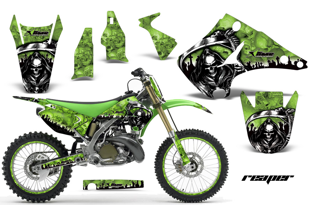 Kawasaki KX 125 250 03-08 NP Graphic Kit REAPER-GREEN